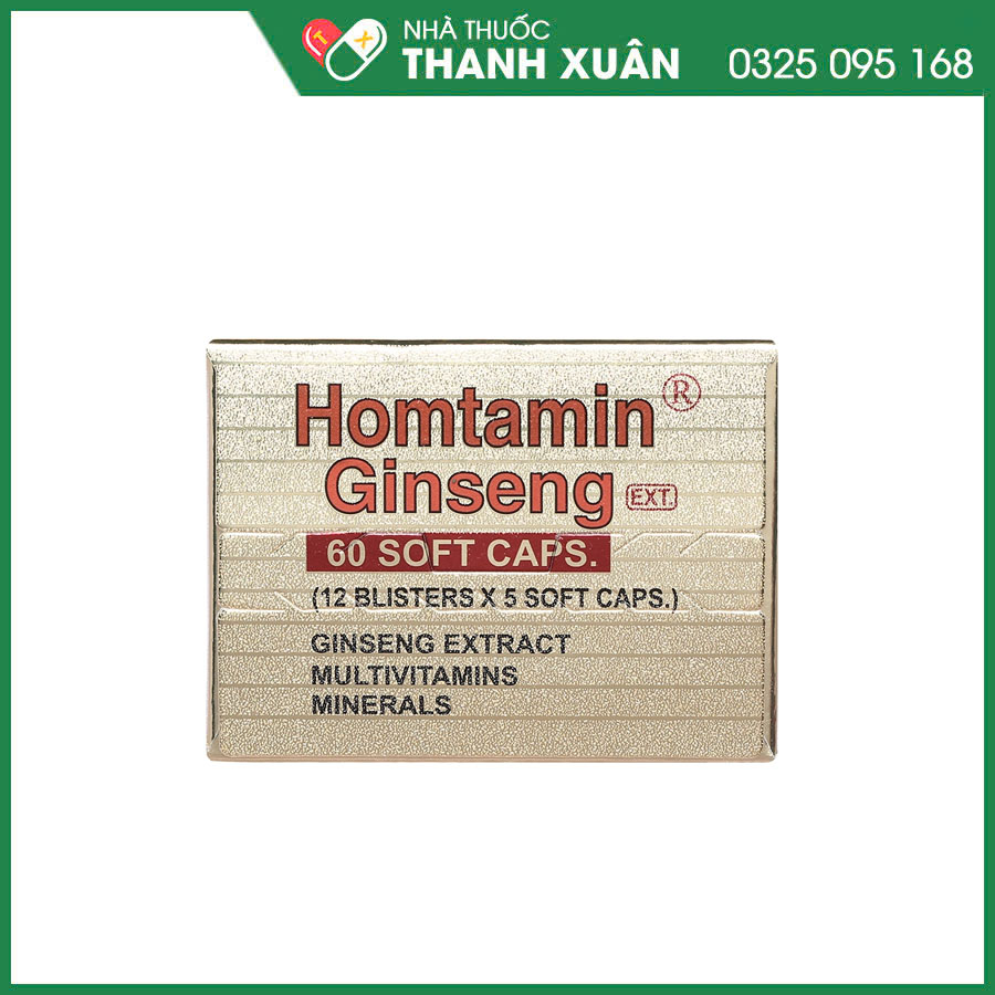 Homtamin Ginseng thuốc bổ bổ sung vitamin, muối khoáng giúp giảm mệt mỏi